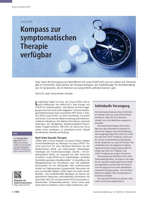 Long Covid Kompass Zur Symptomatischen Therapie Verf Gbar