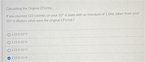 Solved Calculating The Original Cfuml ﻿if You Counted 123