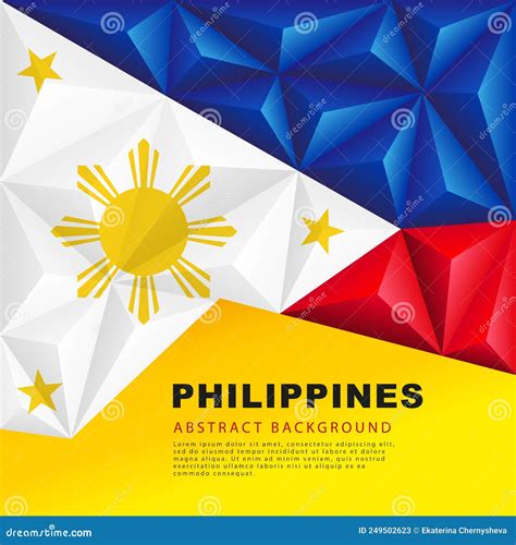 Polygonal Flag Of The Philippines Vector Illustration Stock Vector