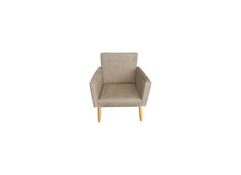 Kit Poltronas Decorativas Para Sala Nina Suede Nude Pé Castanho Clique E Decore o Melhor