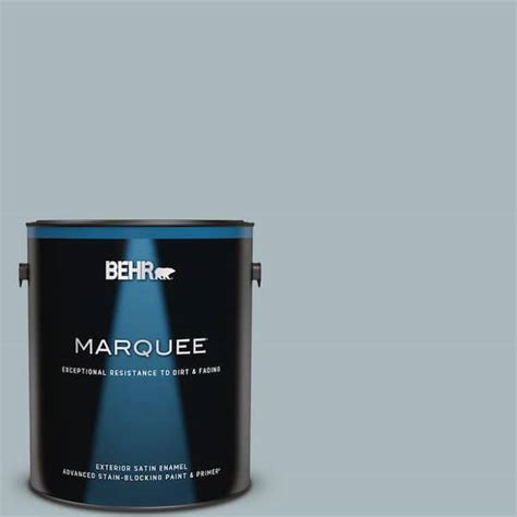 BEHR MARQUEE 1 Gal N470 3 Half Sea Fog Satin Enamel Exterior Paint