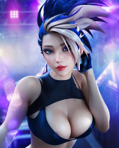 Kda Akali Portrait By Therealzoh Hentai Foundry