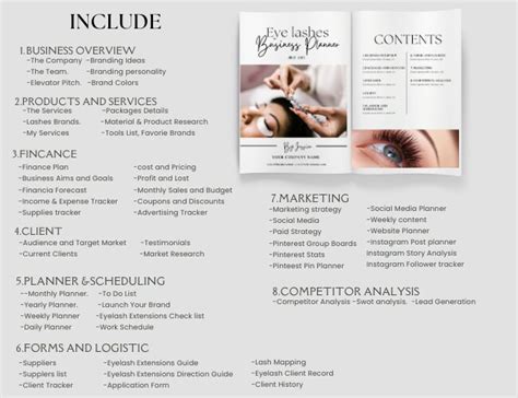 Editable Eyelash Business Plan Template Eyelash Business Etsy