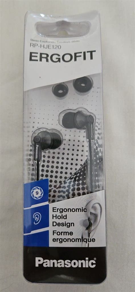 New Panasonic Rp Hje120 Ergofit Earbud Headphones Ergonomic Hold Design