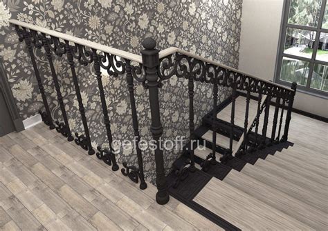 Ограждение лестницы секциями