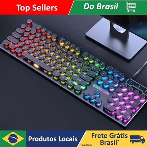 Dafushop Teclado Teclas Redonda Led Rgb Silencioso Kp