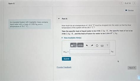 Solved Ar Insulated Beaker With Negligble Mass Contains Chegg