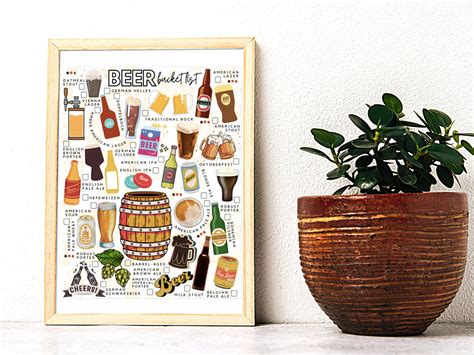 Printable Beer Bucket List Beer Lovers To Drink List Etsy