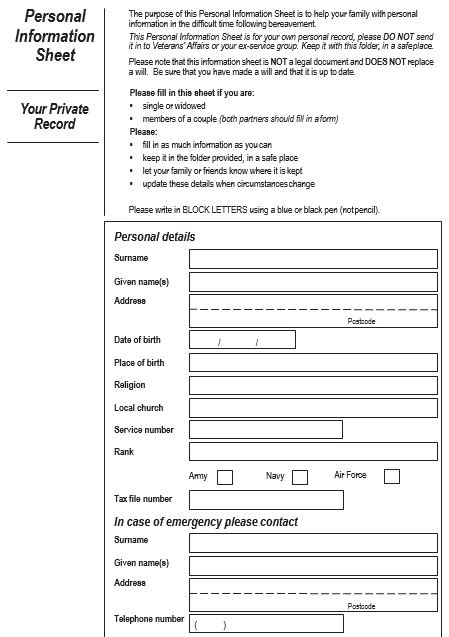 Free Personal Information Forms And Templates [ms Word] Best Collections