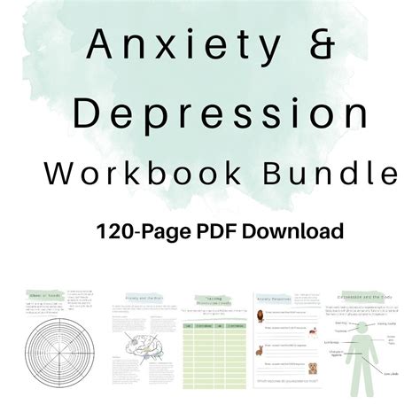 Anxiety And Depression Workbook Bundle 120 Page Digital Download