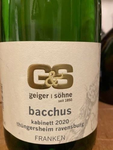 Weingut Geiger Söhne Thüngersheim Ravensburg Bacchus Kabinett Vivino US