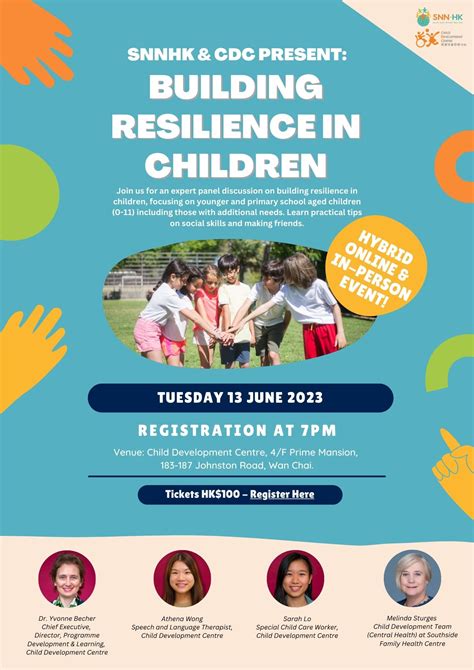 SNN and CDC Present: Building Resilience in Children - NEW DATE | snnhk