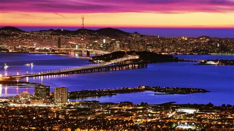 Wallpaper Landscape Sunset Sea Cityscape Bay Night Reflection