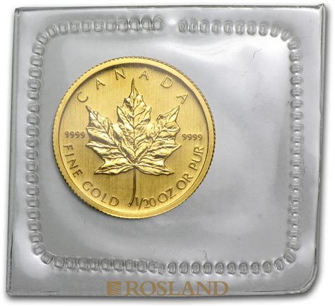 1 20 Unze Goldmünze Kanada Maple Leaf 2008