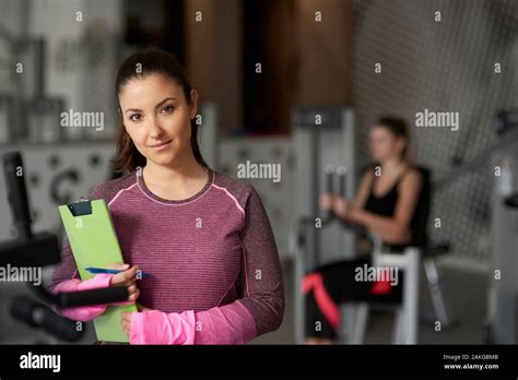 Portrait Of Personal Trainer At The Gym Stock Photo Alamy