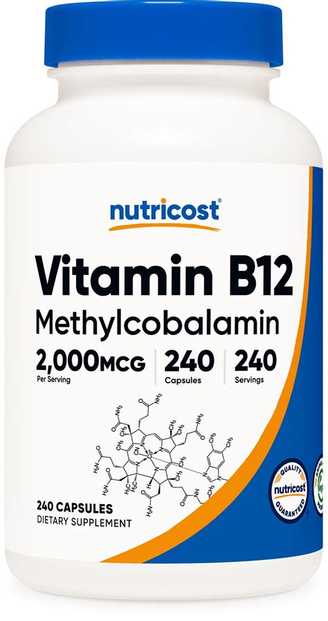 Nutricost Vitamin B12 Supplement 2000mcg 240 Capsules Non GMO