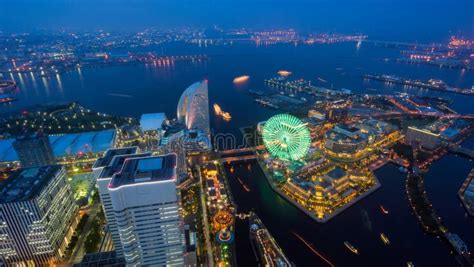 Aerial View Of Yokohama City Stock Photo Image Of Night Cityscape