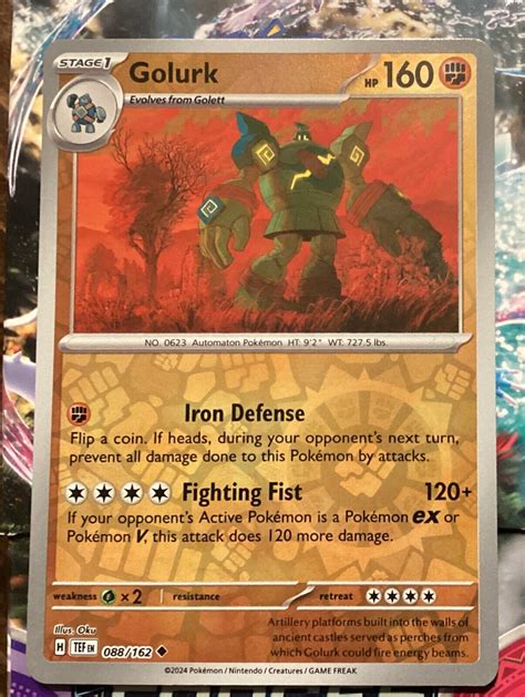 X Pokemon Tcg S V Temporal Forces Reverse Holo Golurk