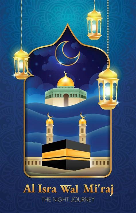 Al Isra Wal Miraj Greeting Poster 18757605 Vector Art At Vecteezy