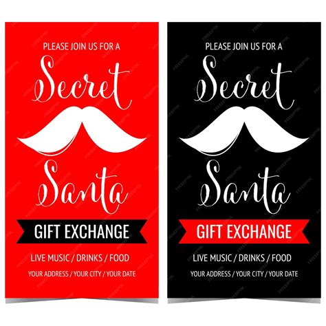 Bannière ou affiche d'invitation à l'échange de cadeaux du Père Noël