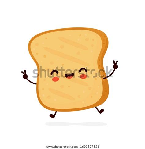 Cute Happy Funny Toast Vector Cartoon Stock Vector Royalty Free