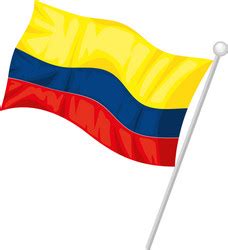 Colombian Flag In Pole Royalty Free Vector Image