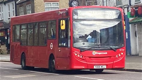 ADL Enviro200 Stagecoach London 37734 YX66WGJ Route 397 Crooked Billet