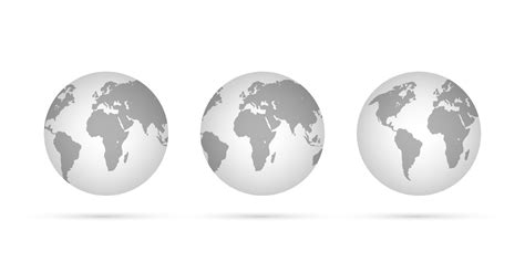 Earth Globes Isolated On White Background Flat Planet Earth Icon