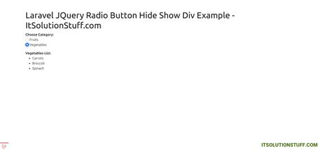 Laravel JQuery Show Hide Div With Radio Button Example