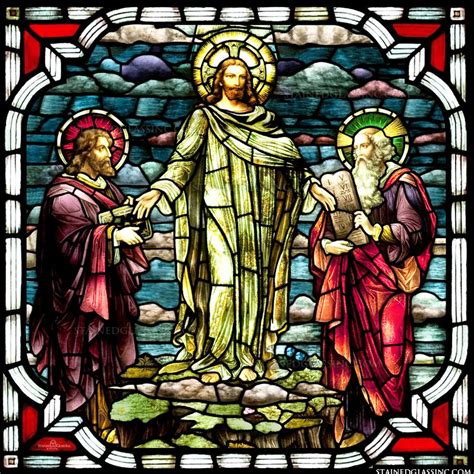 "Transfiguration on the Mount" Religious Stained Glass Window