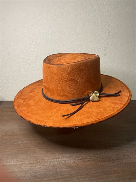 Burnt Orange Distressed Cowboy Hat Etsy