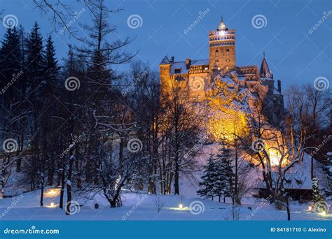 Winter View of Bran Castle, Also Known As Dracula`s Castle Stock Photo - Image of landmark ...