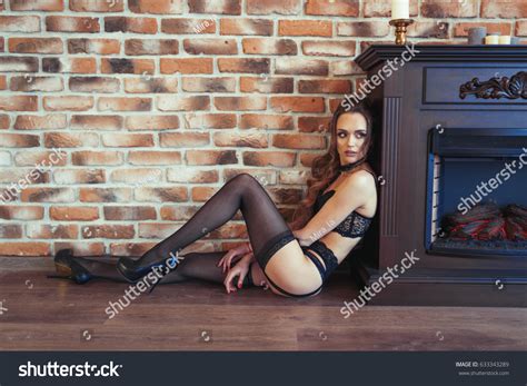 Sexy Beautiful Woman Stockings Lingerie Fashion ภาพสตอก