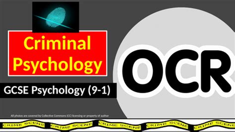 Ocr Gcse Psychology 9 1 Criminal Psychology Paper 1 Teaching Resources