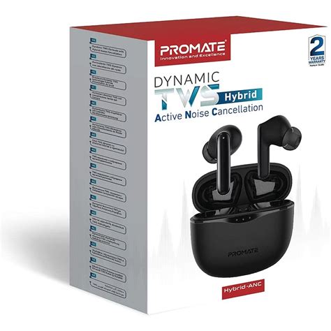 Promate True Wireless Earbuds With Active Noise Cancellation Bluetooth