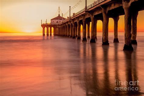 Manhattan Beach Pier Sunset Photograph by Glenn Brogan - Fine Art America