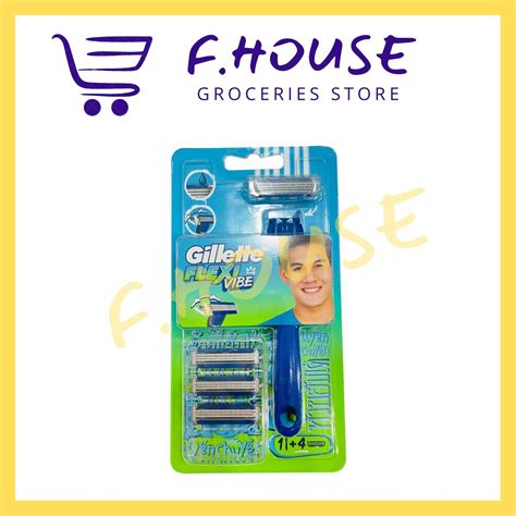 Gillette Flexi Vibe Razor Handle Blade Cartridge Refills Lazada