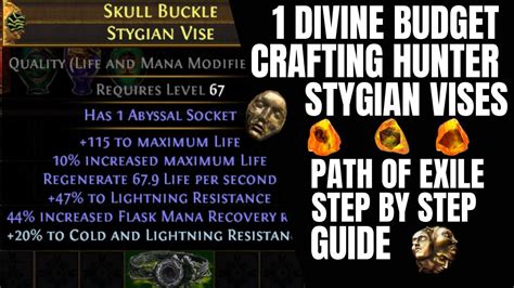 1 Divine Budget Crafting Hunter S Stygian Vise Belts For Profit Path