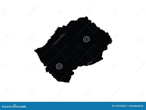 Lesotho Outline Map Country Shape Stock Vector Illustration Of