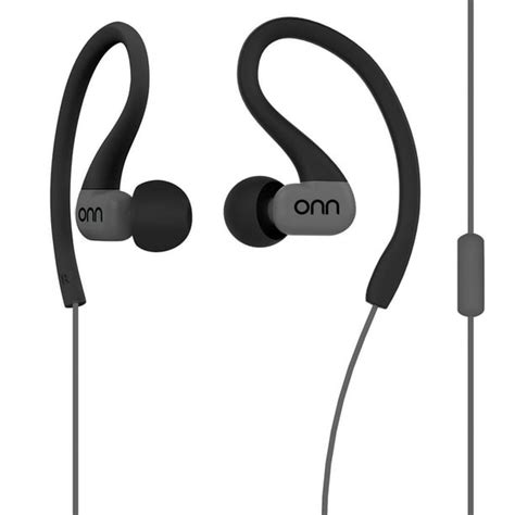 Onn Water Resistant Sport Earbud Headphones Blackgrey