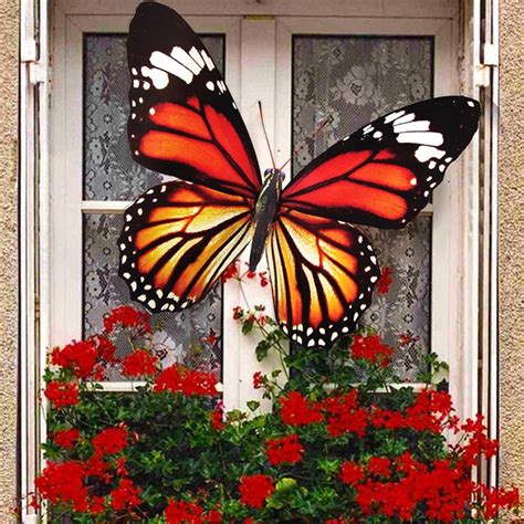 16 Large Plastic Butterfly Wall Decor Outdoor Garden Fence Art Indoor