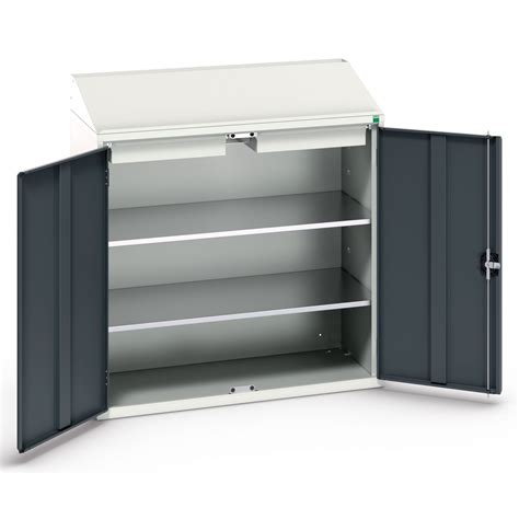 industrial cupboard  sloping top  width drawers