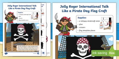 Free International Talk Like A Pirate Flag Craft Twinkl