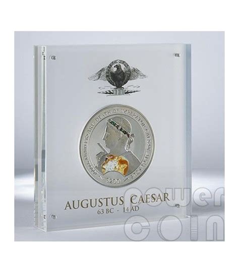 Augustus Caesar Blacas Cameo Gemstones Silver Coin 200 2 Kg Kilos