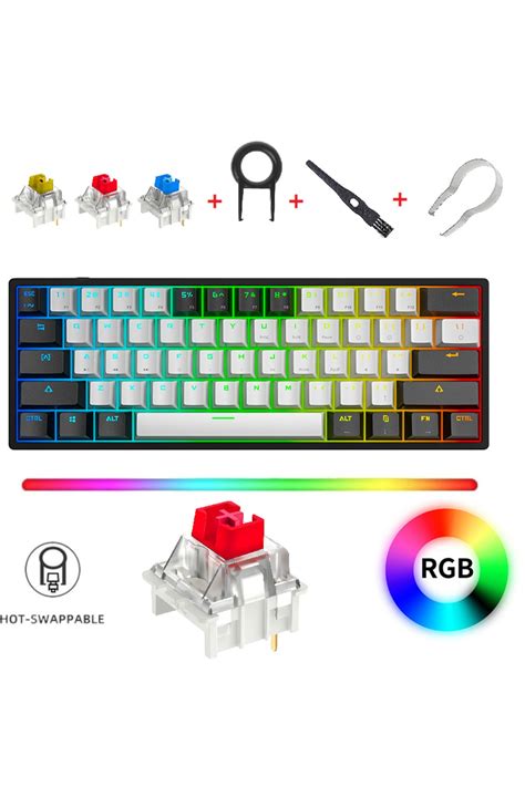 Leaven K Rgb Tuş Kırmızı Switch Type C Kablolu Mekanik Klavye Hot Swap Fiyatı Yorumları