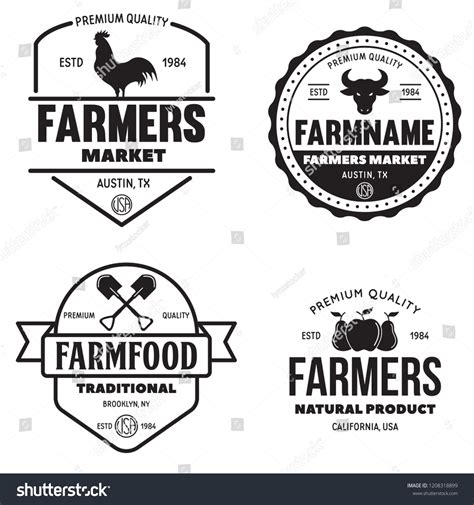 Farmers Market Logos Templates Vector Objects Stock Vector (Royalty ...