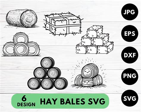 Hay Bales Svg Bundle Round Bales Svg Wheat Bale Svg Bale Of Hay Svg