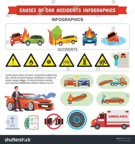 Causes Of Car Accidents Infographic Road Royalty Free Stock Vector 1525551560