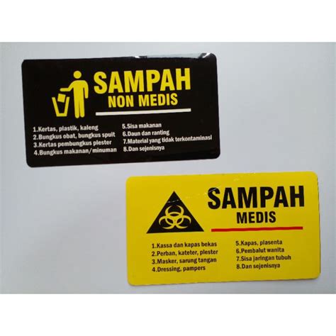 Jual Stiker Sampah Medis Non Medis Shopee Indonesia