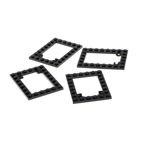 4x Lego Trap Door Frame 6x8 Black Holder Long Pins Castle 6057902 92107